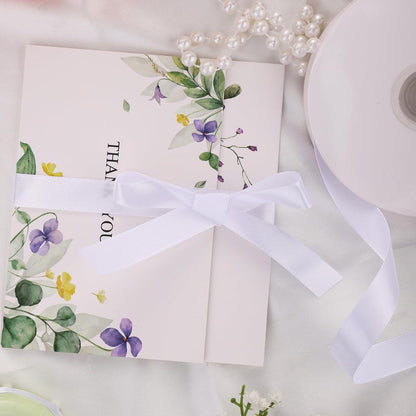 50m Satinband Weiß 15mm - Geschenkband Dekoband Stoffband für Hochzeit Geburtstag Taufe