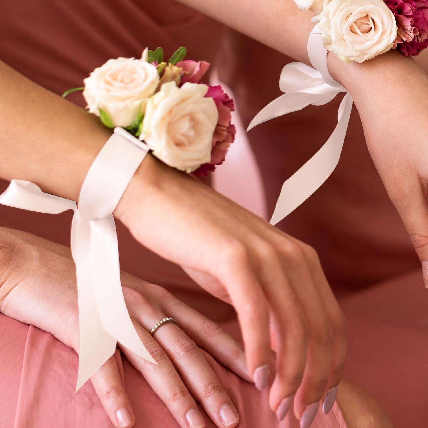 Weißes Satinband 50m x 15mm - Geschenkband Deko Hochzeit Taufe