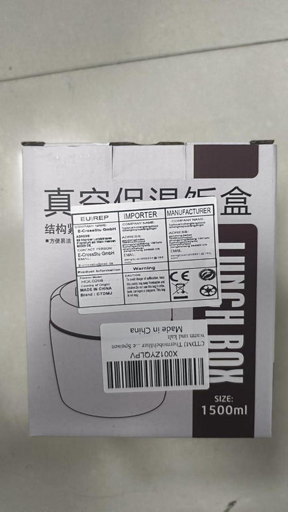 CTDMJ Thermobehälter 1500ml Vakuum Warmhalte Schüssel mit Löffel - Edelstahl Warmhaltebehälter für Essen, warm und kalt