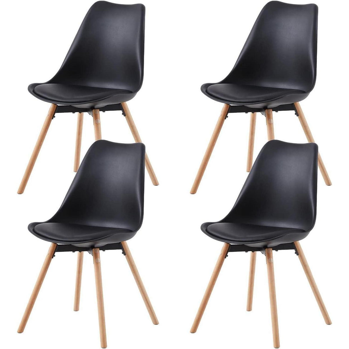 Esszimmergruppe Schwarz-Weiß: Tisch + 4 Stühle