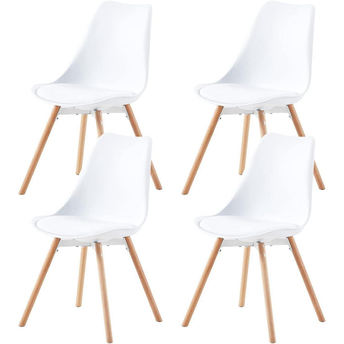 Esszimmergruppe weiß: Tisch + 4 Stühle – Modern & Stabil