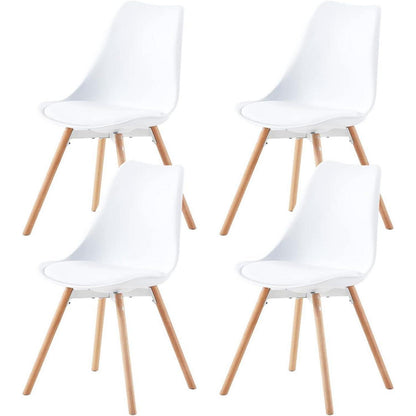 Esszimmergruppe weiß: Tisch + 4 Stühle – Modern & Stabil