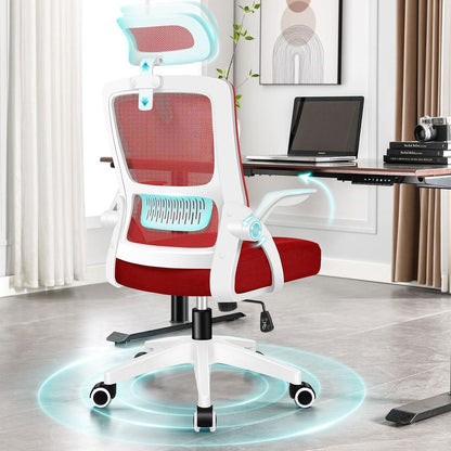 Ergonomischer Bürostuhl mit Kopfstütze und Lordosenstütze