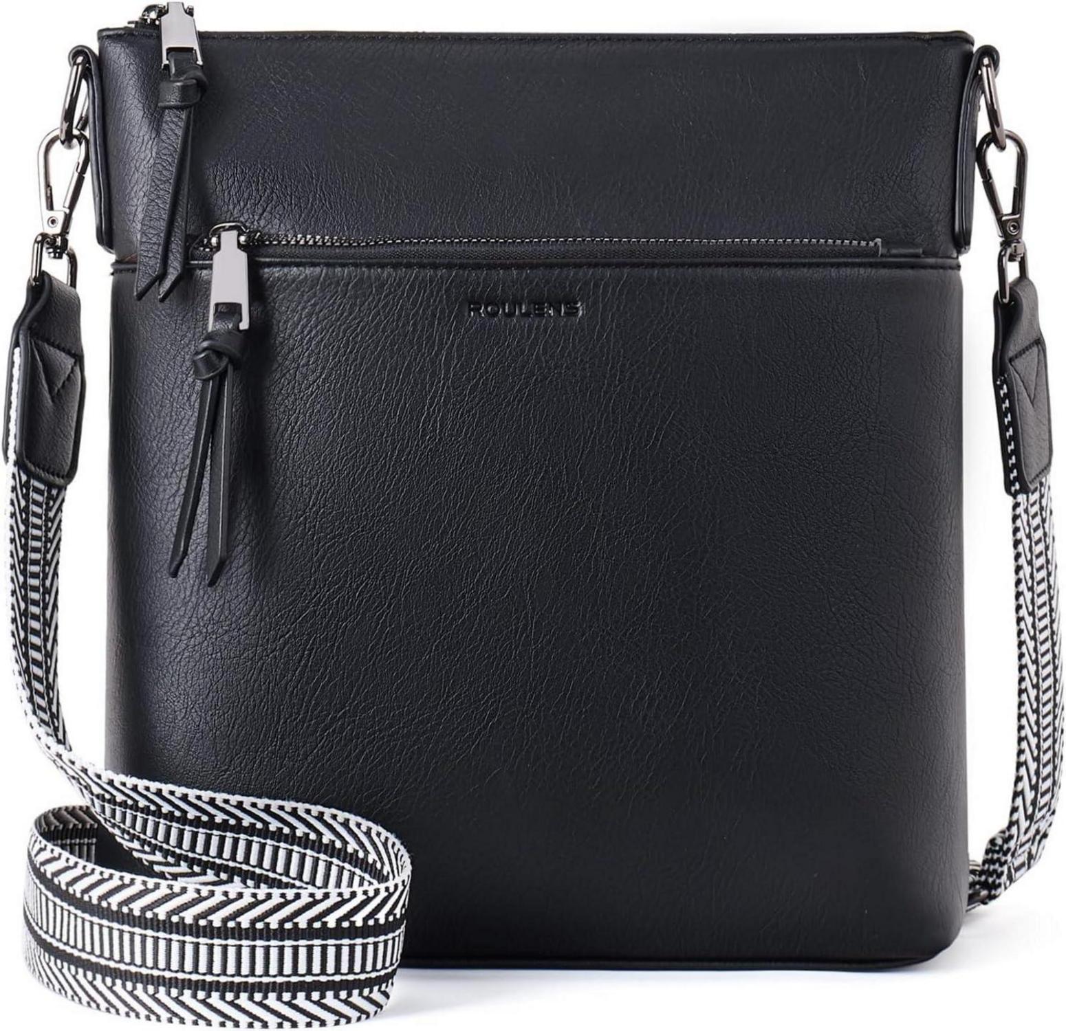 Moderne RFID Umhängetasche Damen Vegan Leder 3 Fächer