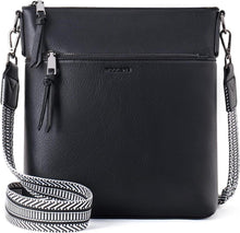 Moderne RFID Umhängetasche Damen Vegan Leder 3 Fächer