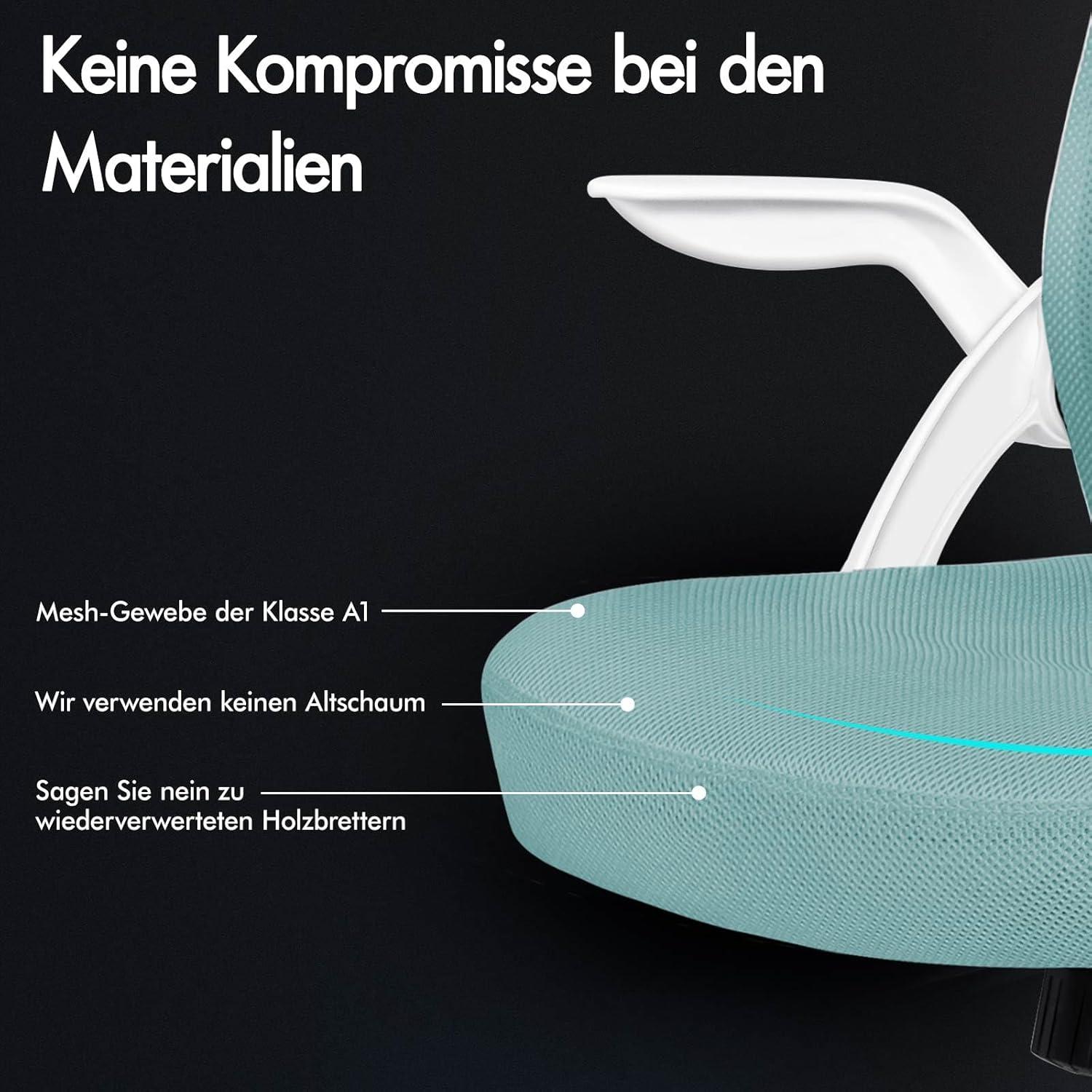 ALFORDSON Bürostuhl mit Kopfstütze Lordosenstütze Cyan