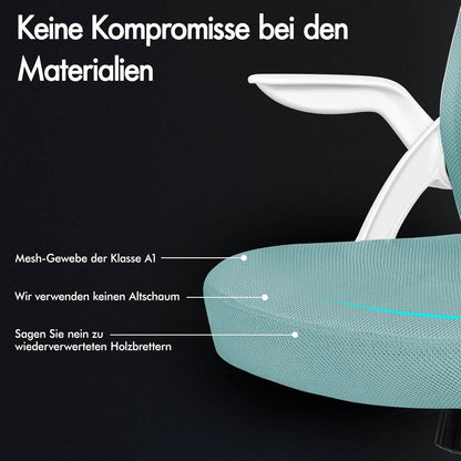ALFORDSON Bürostuhl mit Kopfstütze Lordosenstütze Cyan
