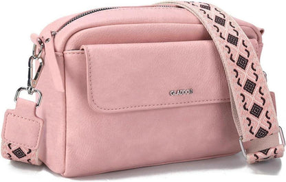 Handtasche Damen Umhängetasche Crossbody Bag PU Leder Geschenk Rosa