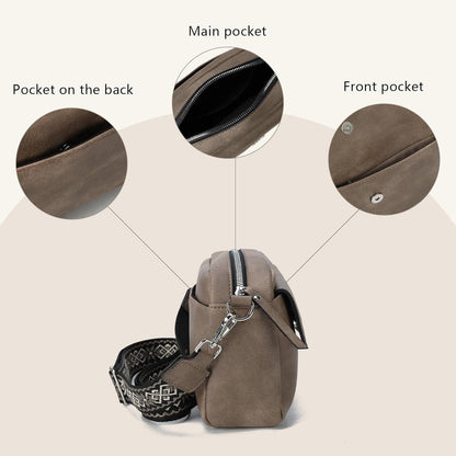 Crossbody Handtasche aus PU Leder für Frauen mit breitem Riemen