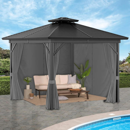 Seitenteile Pavillon 3x3m Wasserdicht Seitenwände UV Schutz 4er Set