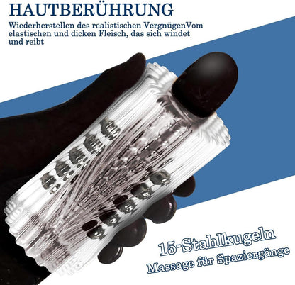 Masturbator mit Stahlperle Massage für Männer, Taschenmuschi BDSMAGE