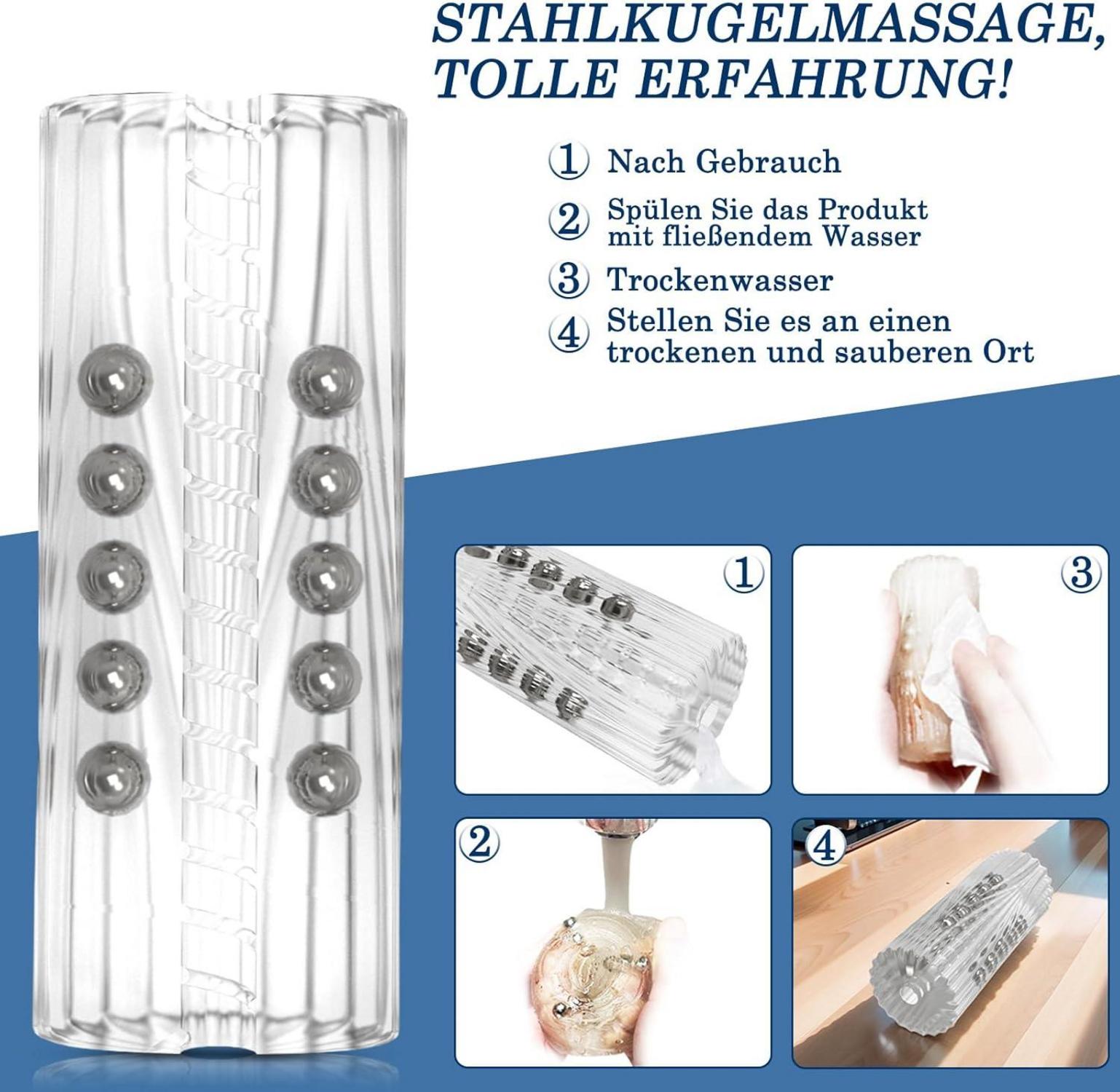 Masturbator Stahlperle Massage Männer Taschenmuschi Solo erotisches Toy