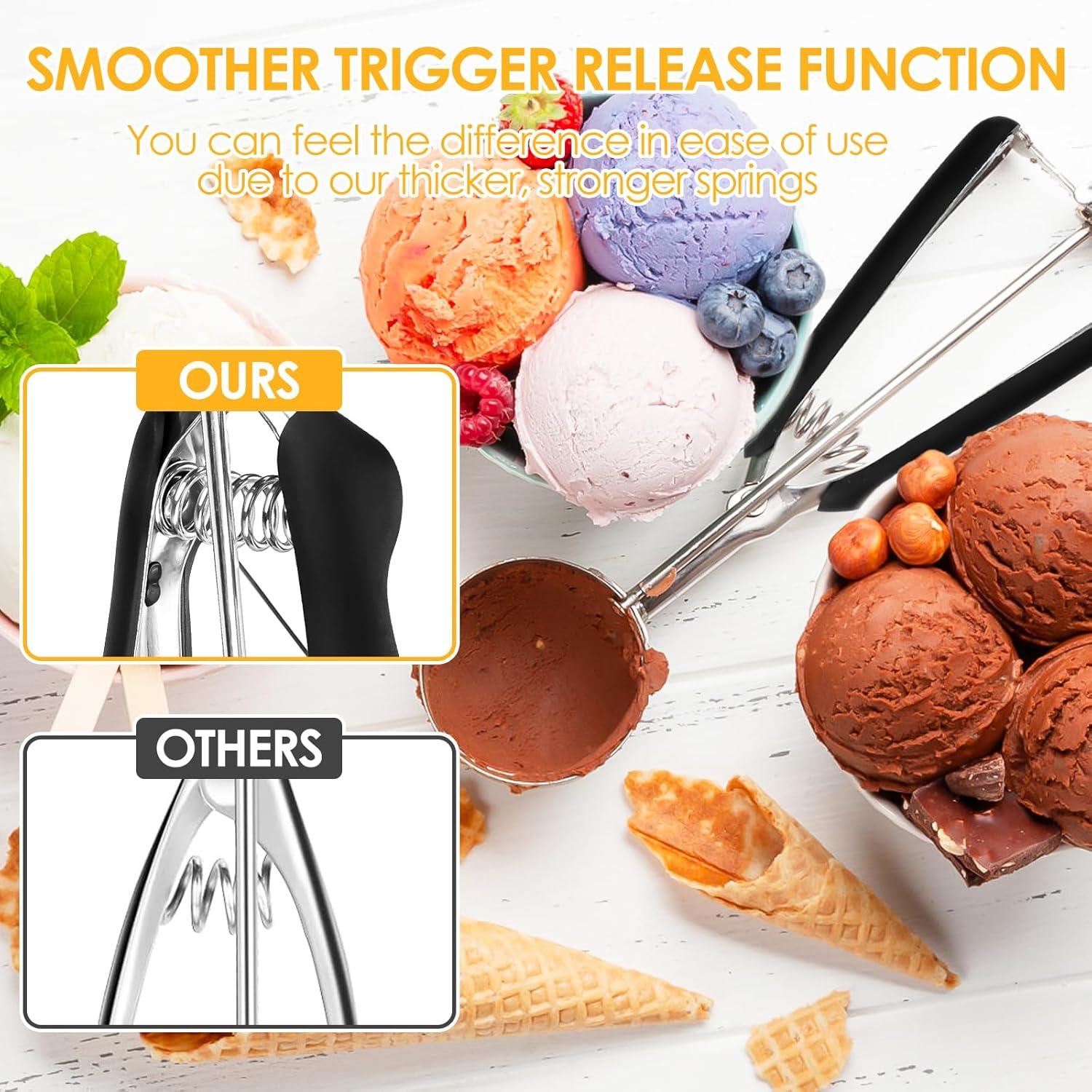 Eisportionierer Eislöffel Edelstahl Auslöser Scoop Poliert 5cm für Eiscreme