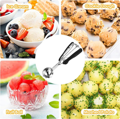 Eisportionierer Edelstahl Poliert mit Auslöser 5cm für Eiscreme