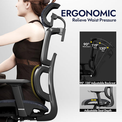 Ergonomischer Bürostuhl mit verstellbarer Rückenlehne und