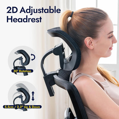 Großer Ergonomischer Bürostuhl mit Hoher Rückenlehne und 3D Armlehnen