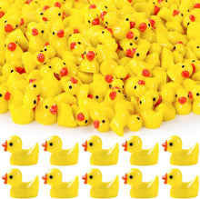 120 Mini Enten Harz Gelb Miniatur Deko für Garten und Aquarium