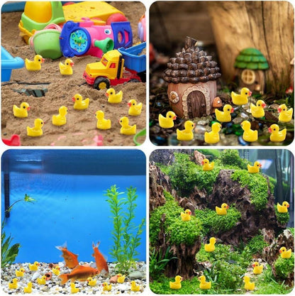 120 Mini Enten Harz Gelb Miniatur Deko für DIY
