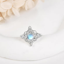 Celtic Knot Ring 925 Sterling Silber Mondstein Schmuck