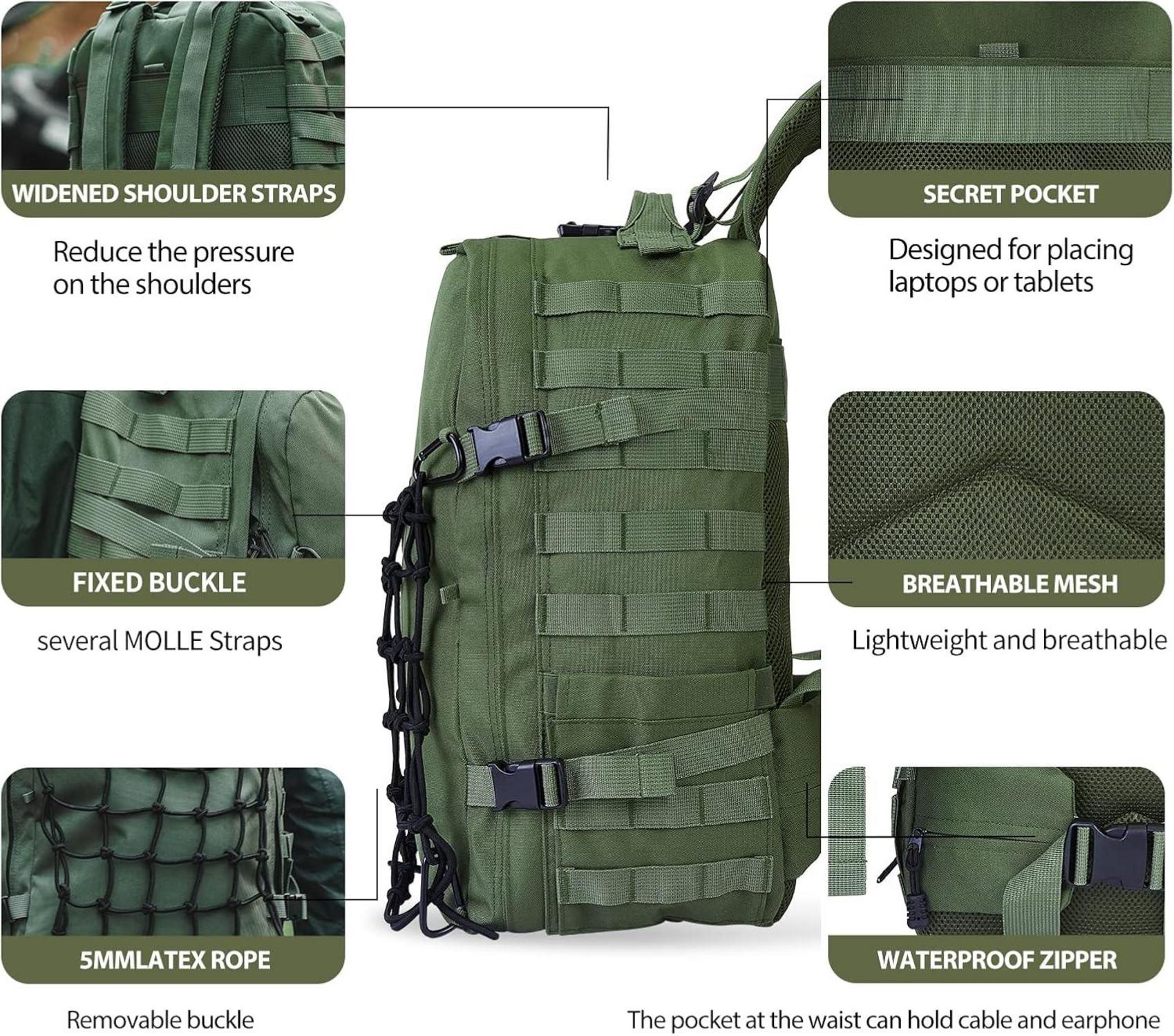 30L ILM Rucksack Wasserdicht mit Helmhalterung, Damen Herren Outdoor Trekking