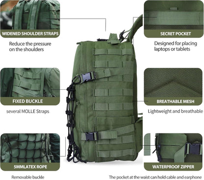 30L ILM Rucksack Wasserdicht mit Helmhalterung, Damen Herren Outdoor Trekking