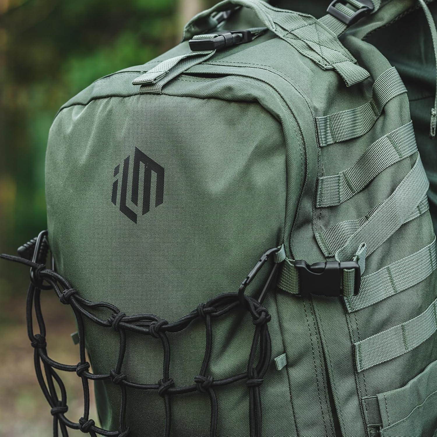 ILM Rucksack 30L Große Kapazität Wasserdicht Helmhalterung Army Green