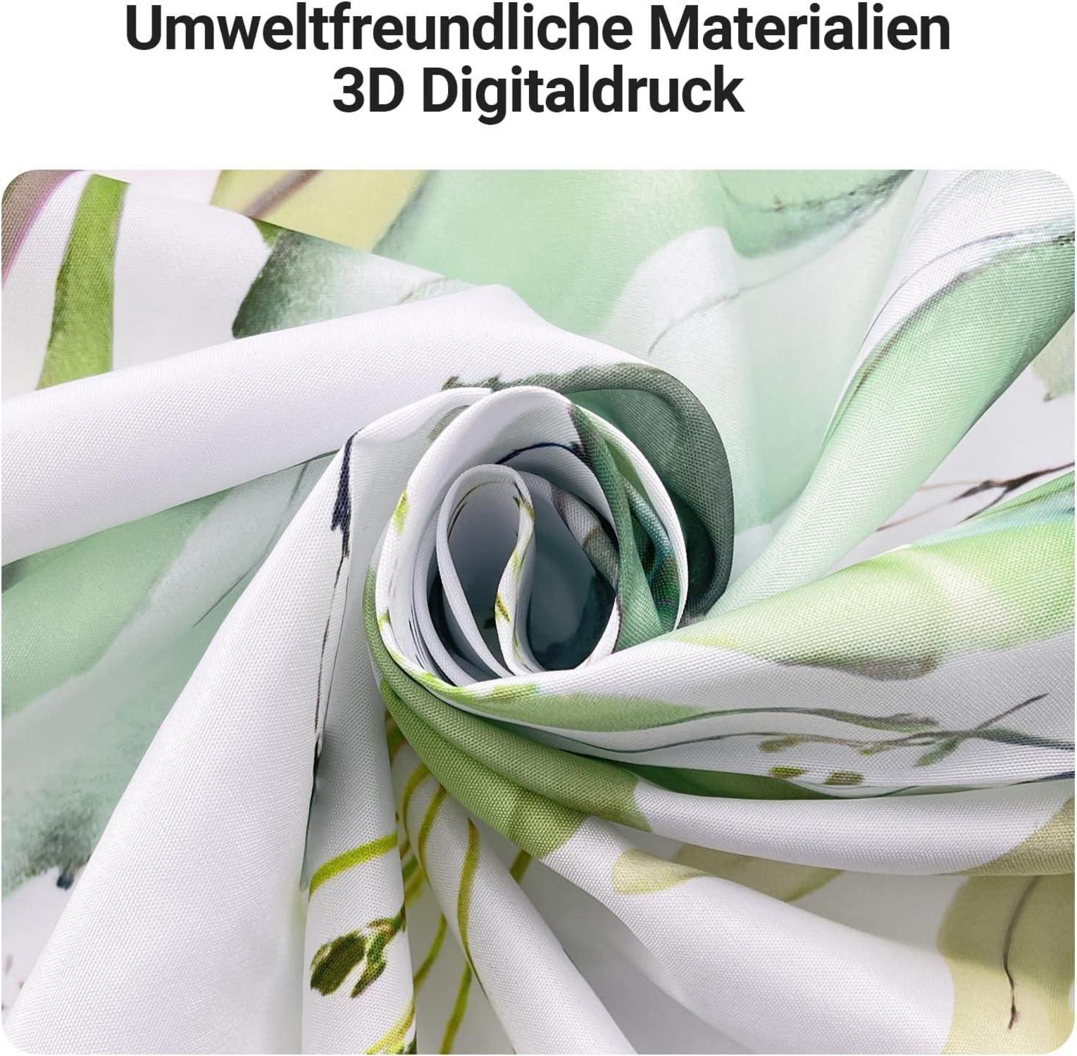 Duschvorhang mit Klaren Blättern, Wasserabweisend, 240x200cm