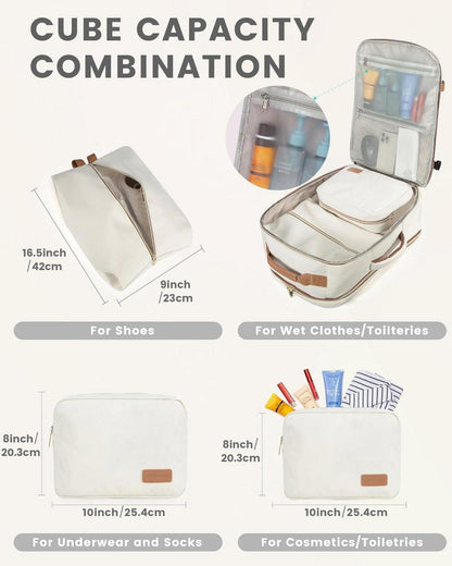 Handgepäck Rucksack 40L Reiserucksack Damen Kofferrucksack 17 Zoll