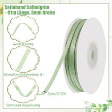 Grünes Satinband 3mm x 91m für Geschenkverpackung & Deko