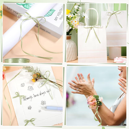 Grünes Satinband 3mm x 91m Geschenkband Deko Hochzeit Festlich