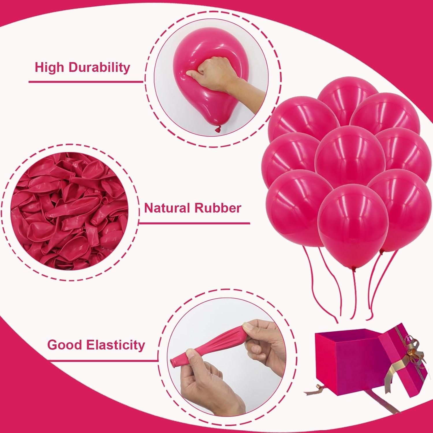 Luftballon Girlande 130 Stück Ballon Hot Rosa Fuchsia Rot Zoll Helium