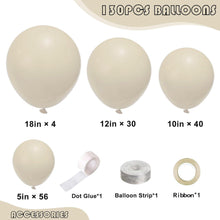 Luftballons Set Weiß Beige 130 Stück - Ballon Girlande in