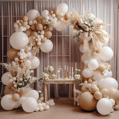 Weiß Beige Luftballons Set 130 Stück 18 12 10 5 Zoll Geburtstag Hochzeit
