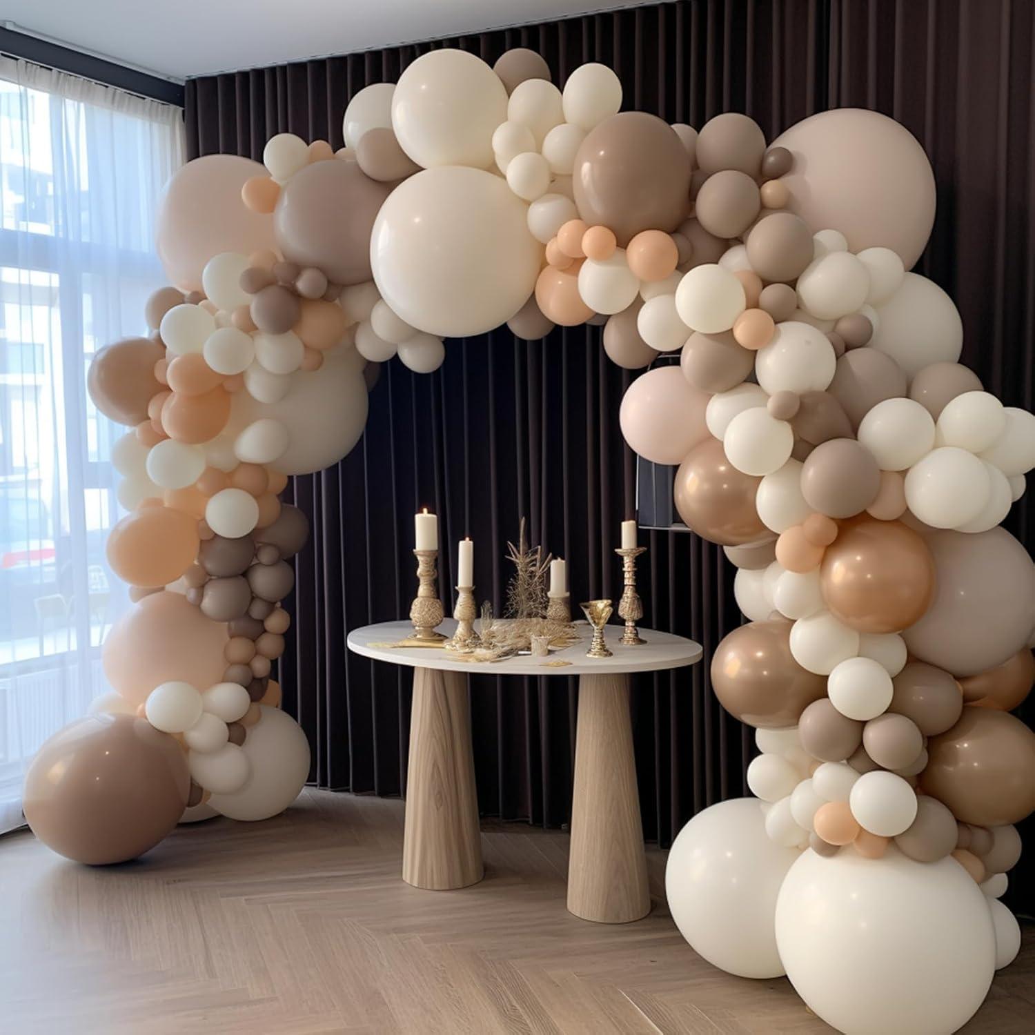 Luftballons Weiß Beige Girlande 130 Stück 18 12 10 5 Zoll Helium Hochzeit Party Deko