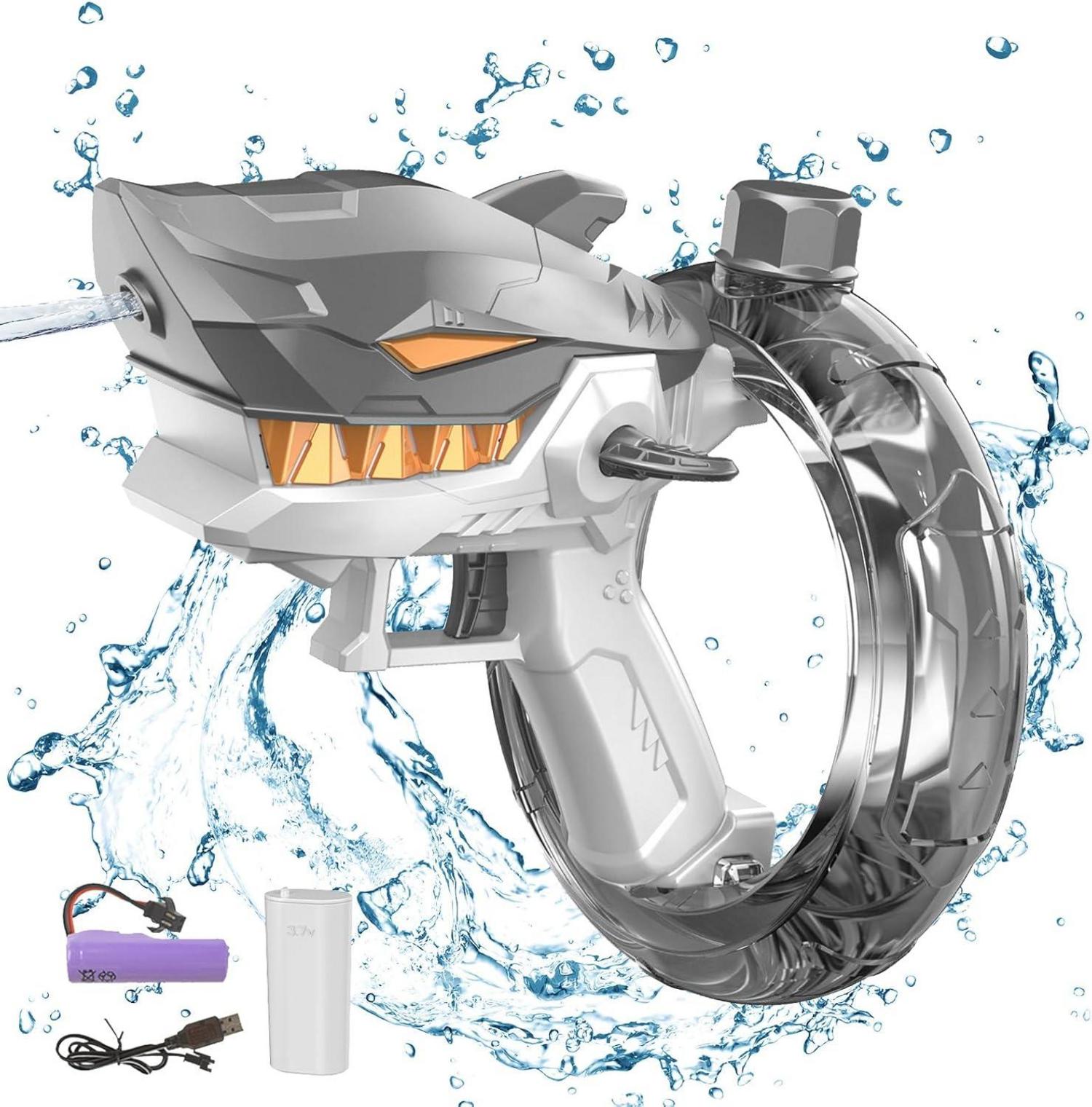 Elektrische Wasserpistole mit großer Reichweite und Haifisch-Design
