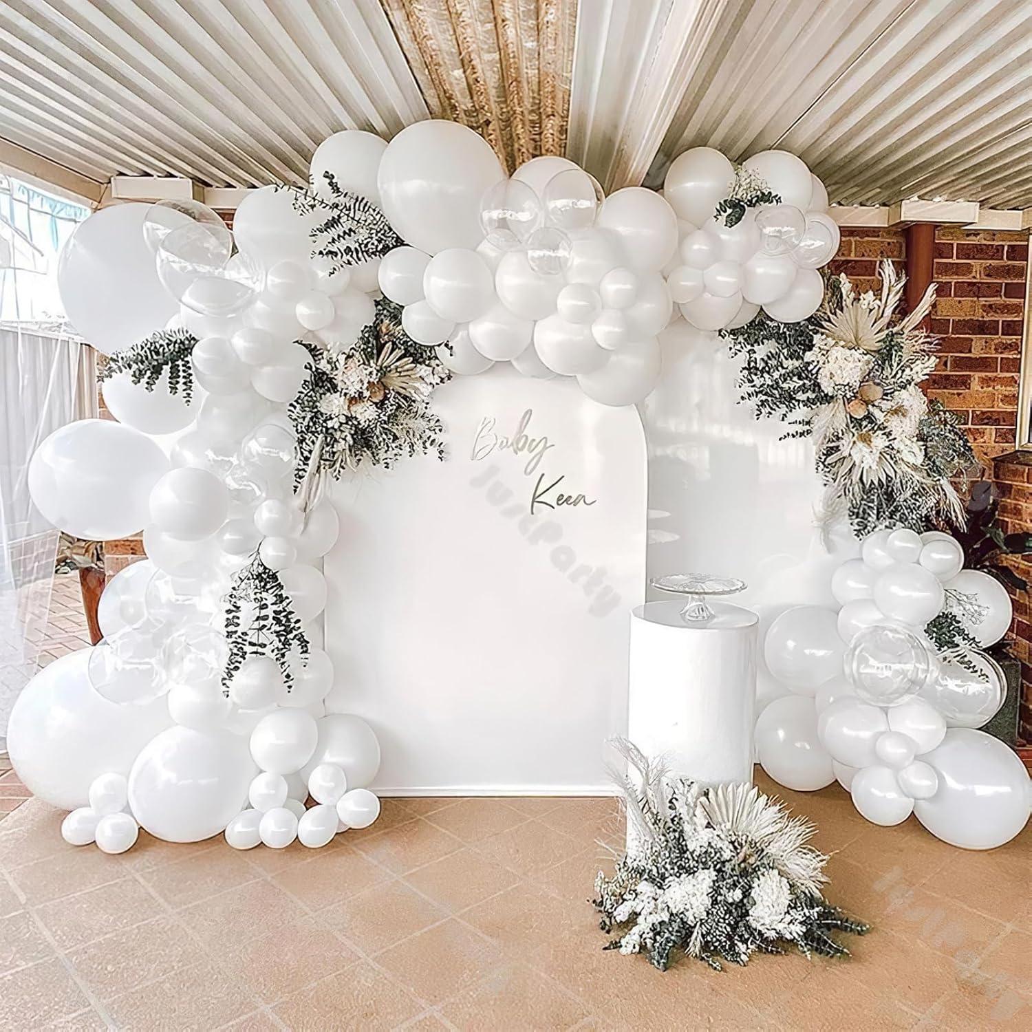 130 Weiße Luftballons Ballon Girlande Set Hochzeit Geburtstag Deko