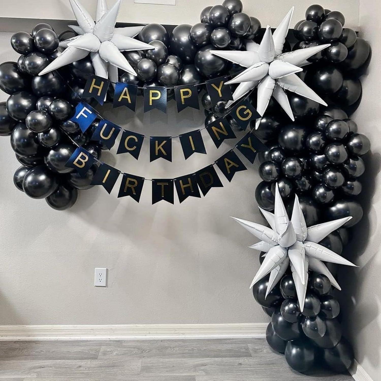 130 Schwarze Luftballons Set Geburtstag Hochzeit Party Deko