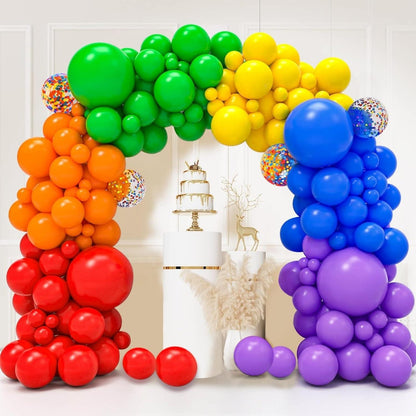 Luftballons 130er Set Regenbogen Matt Bunt Party Deko