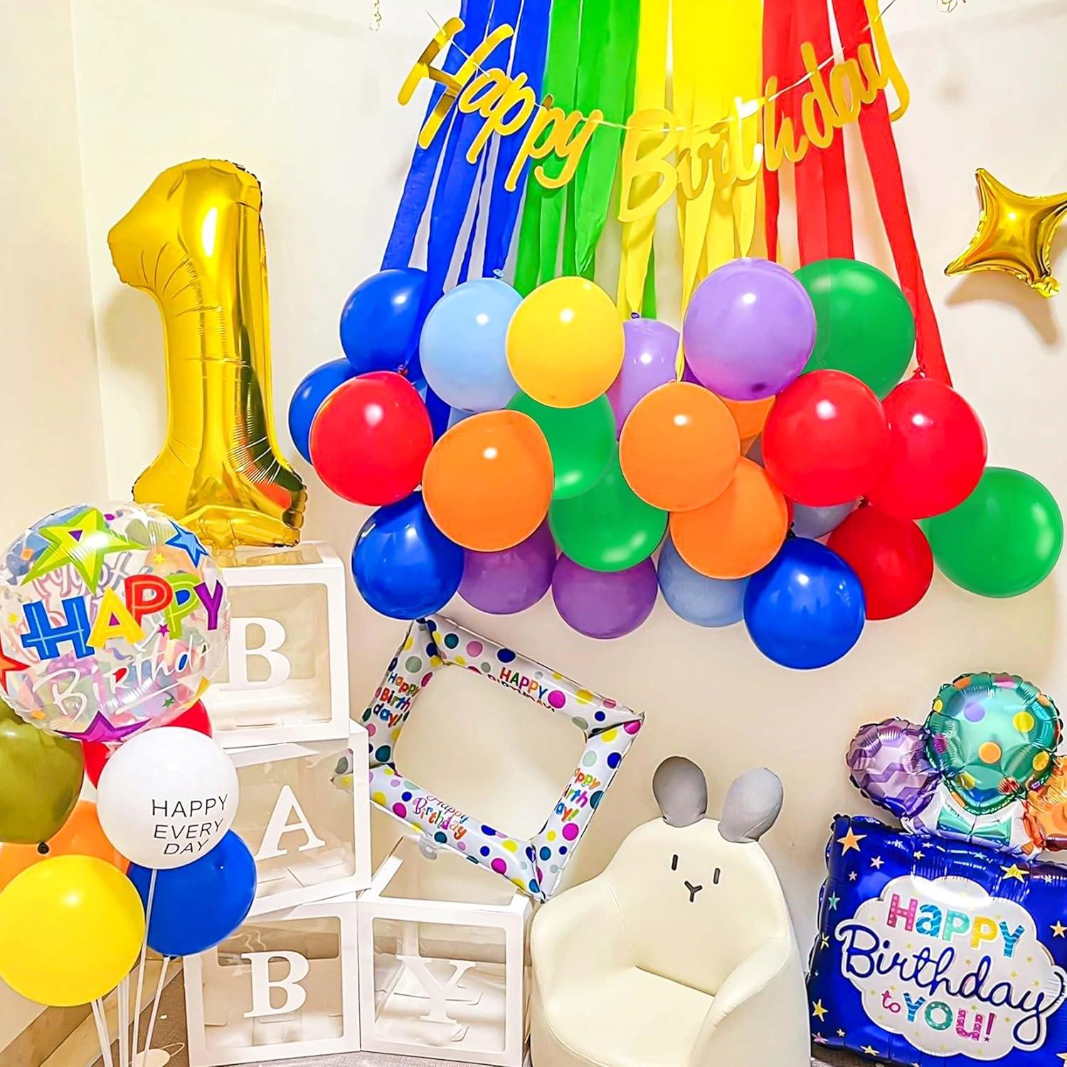 Luftballons 130er Set Regenbogen Matt Bunt Party Deko