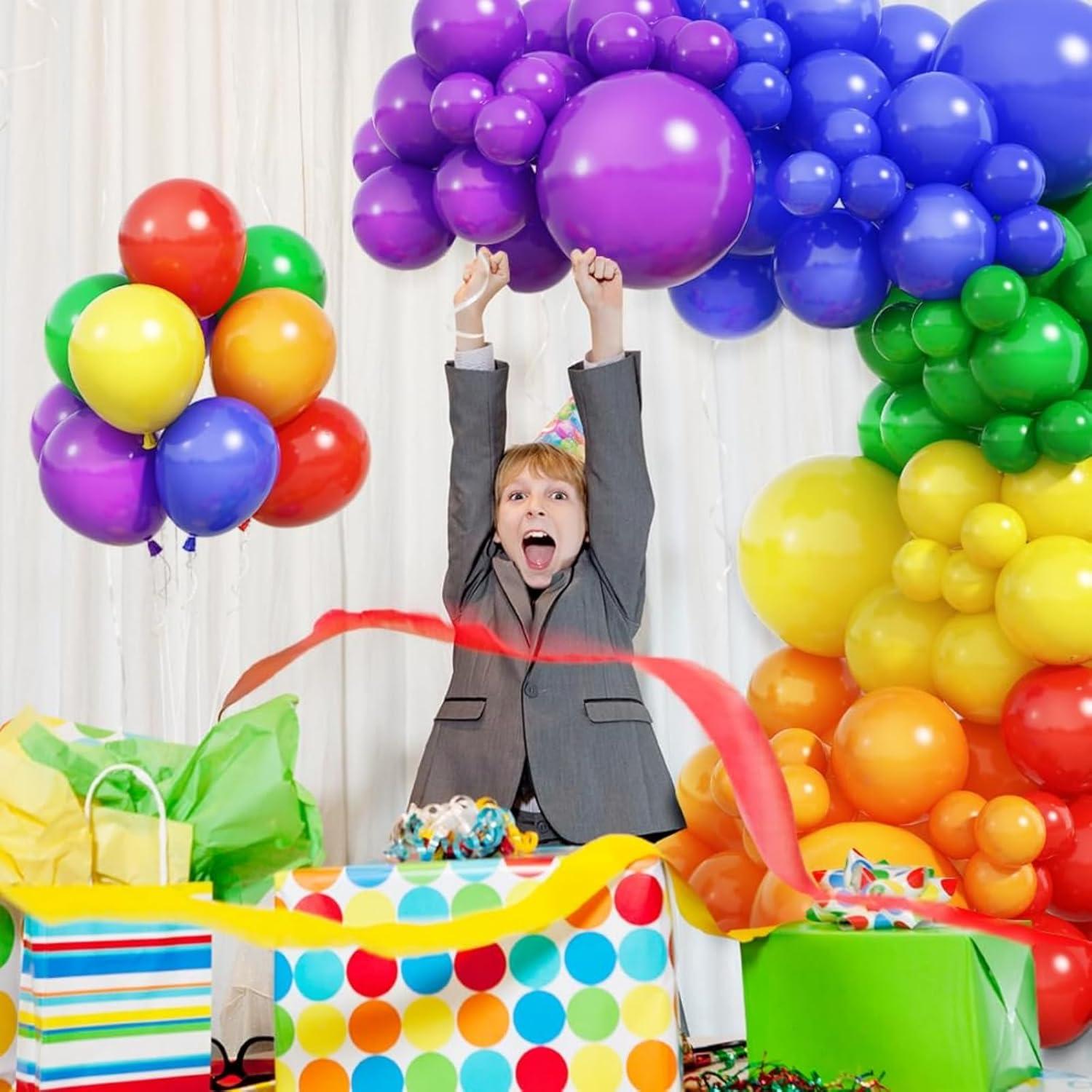 130 Bunte Luftballons Set Regenbogen Girlande für Geburtstag Hochzeit Party