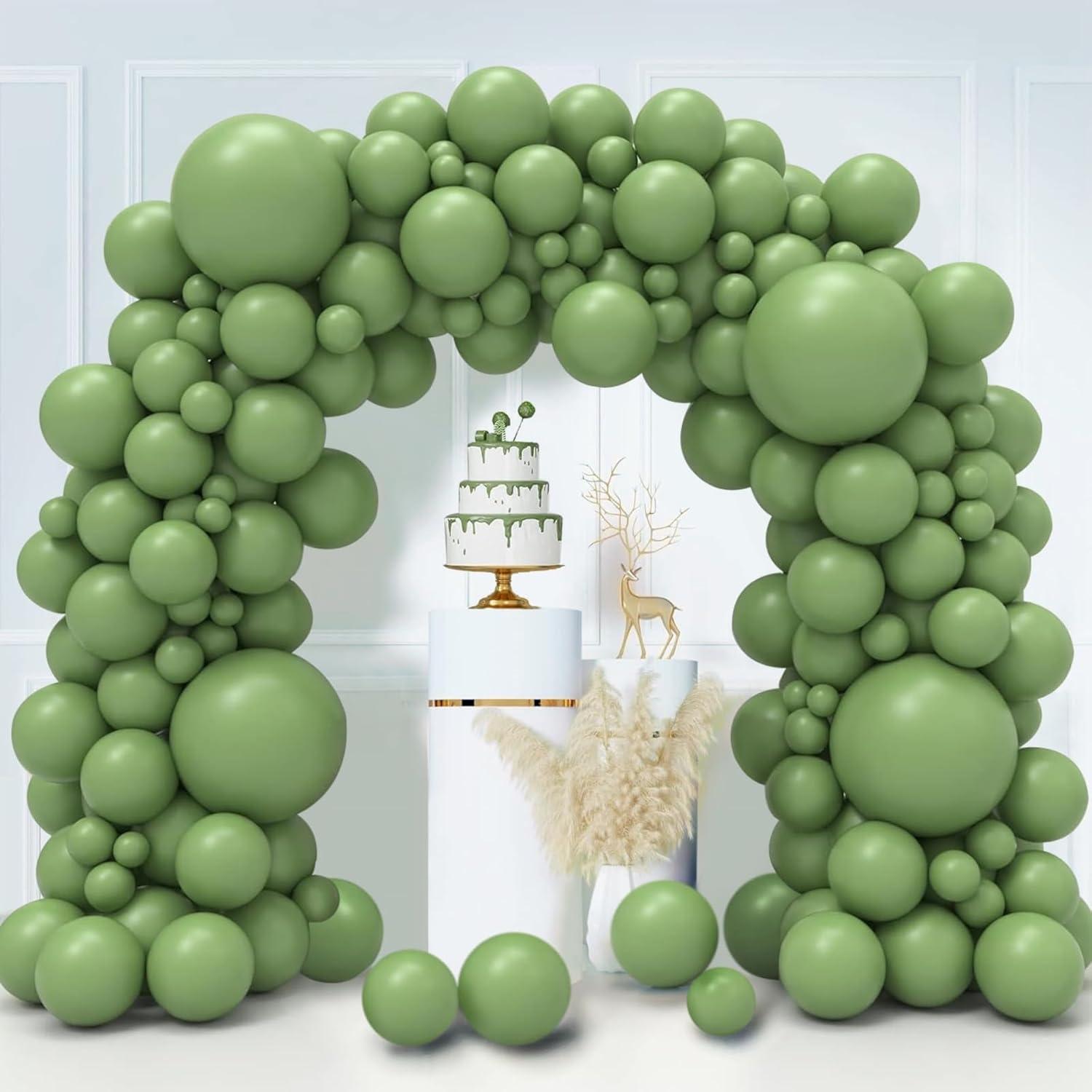 Grüne Luftballon Girlande Set 130 Stück 18 12 10 5 Zoll Helium Latex
