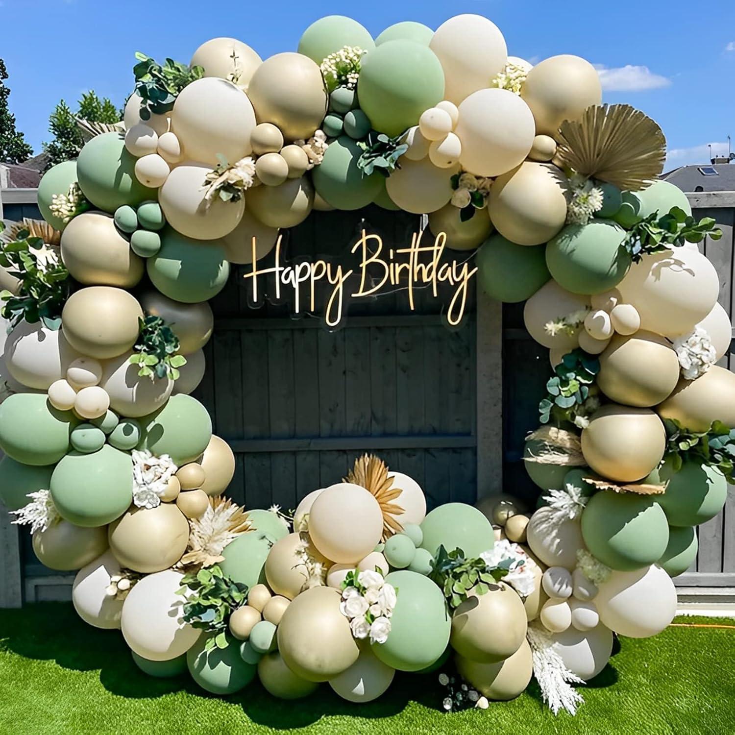 130 Grüne Luftballons Set für Party Deko Geburtstag Hochzeit Schwangerschaft Safari Dschungel