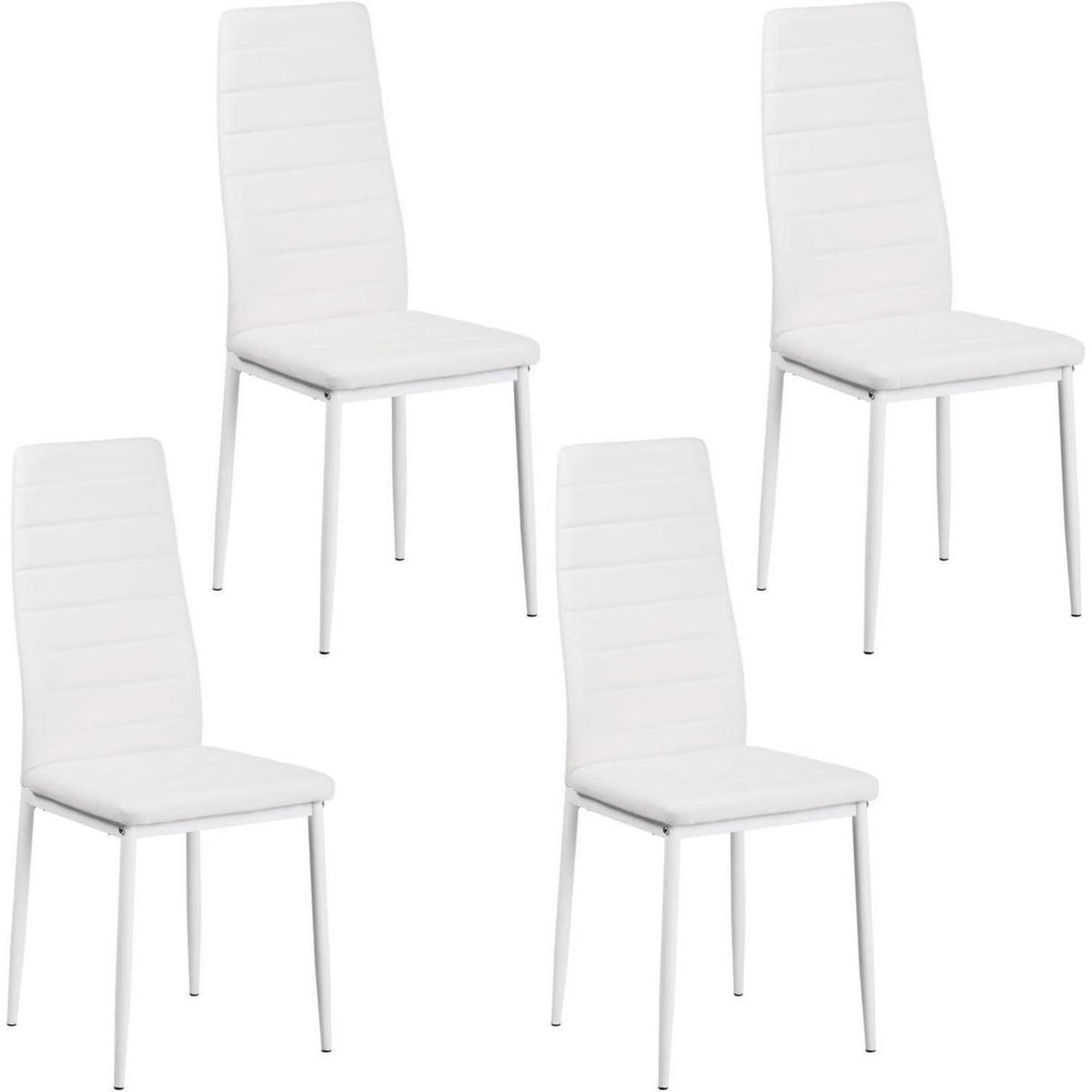 Esszimmergruppe Schwarz Tisch & 4 Weiß Stühle – Modernes 4er Set