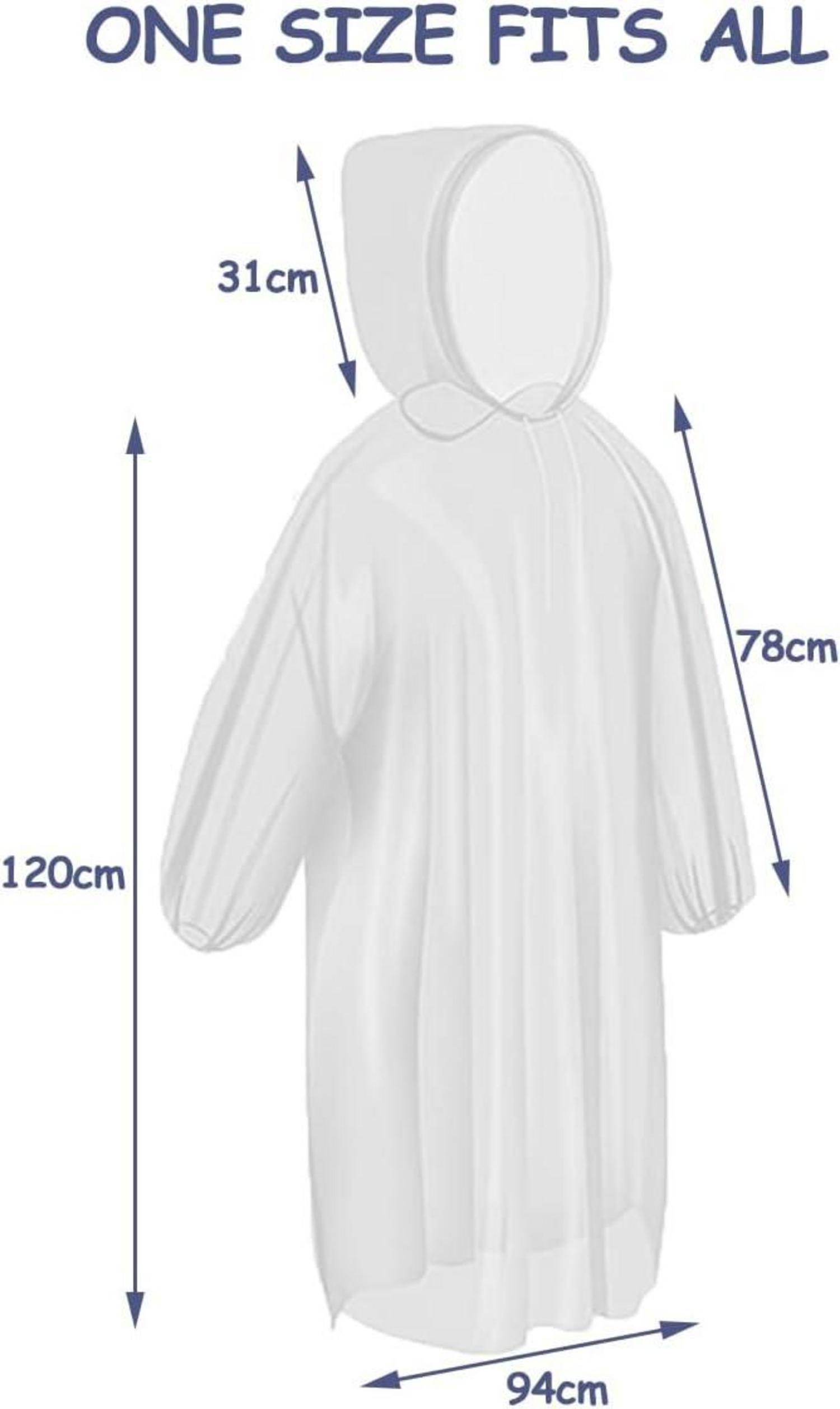 Regenponcho Einweg Wasserdicht Transparent Manschette Kapuze 10 Stück