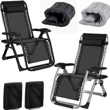 Klappbare Sonnenliege mit Kissen und Getränkehalter, Grau/Schwarz