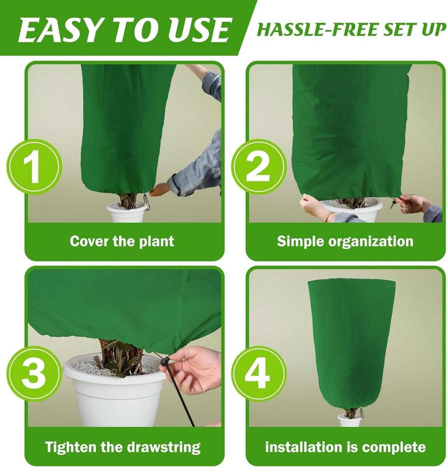 3er Set Pflanzenschutz Frostbeutel 100x80cm grün - Winterschutz Kübelpflanzen