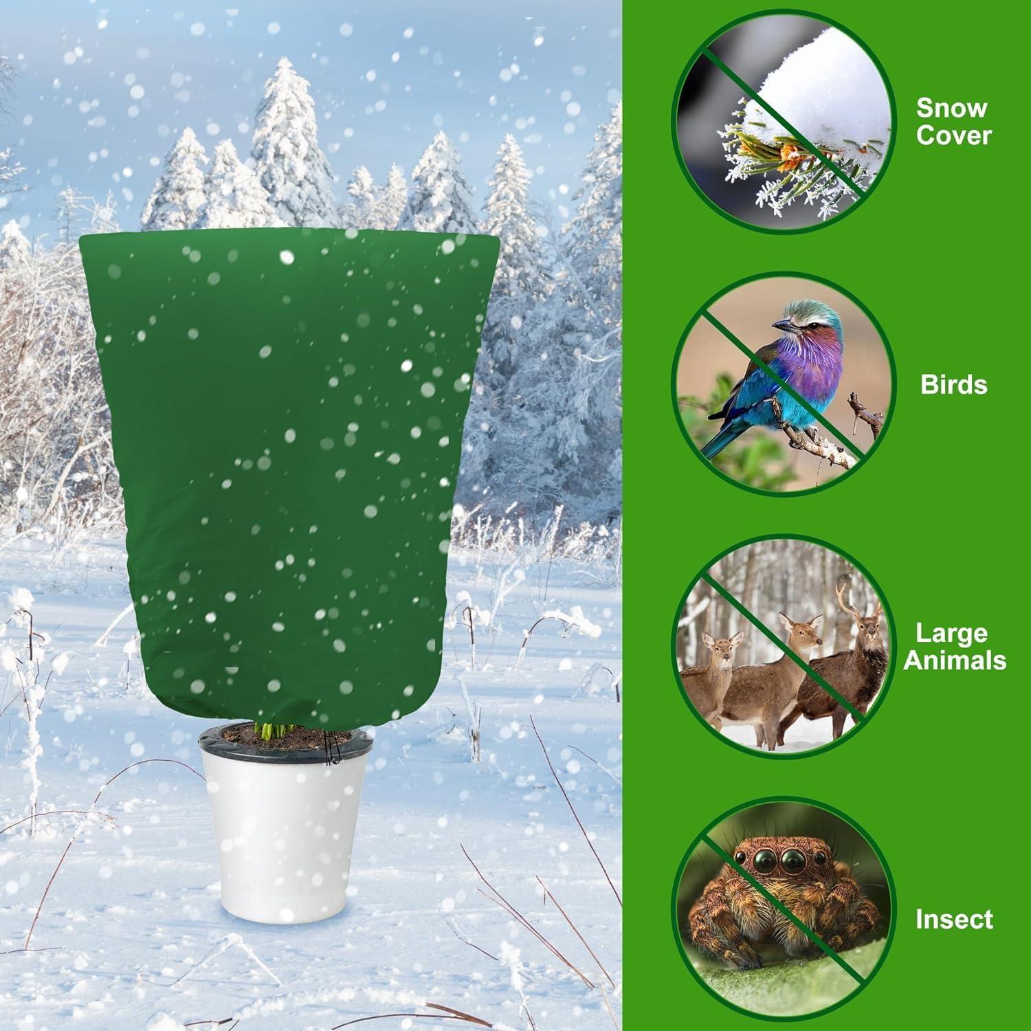 3er Set Winterschutz Pflanzen 100x80cm Grüner Frostschutz Kübelpflanzensack