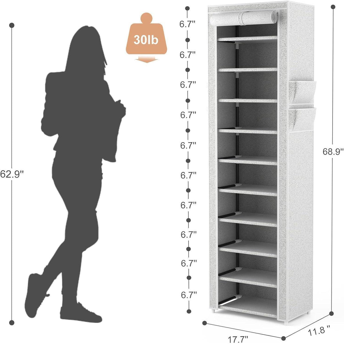 Schuhregal 11 Ebenen – Platzsparend & Staubdicht
