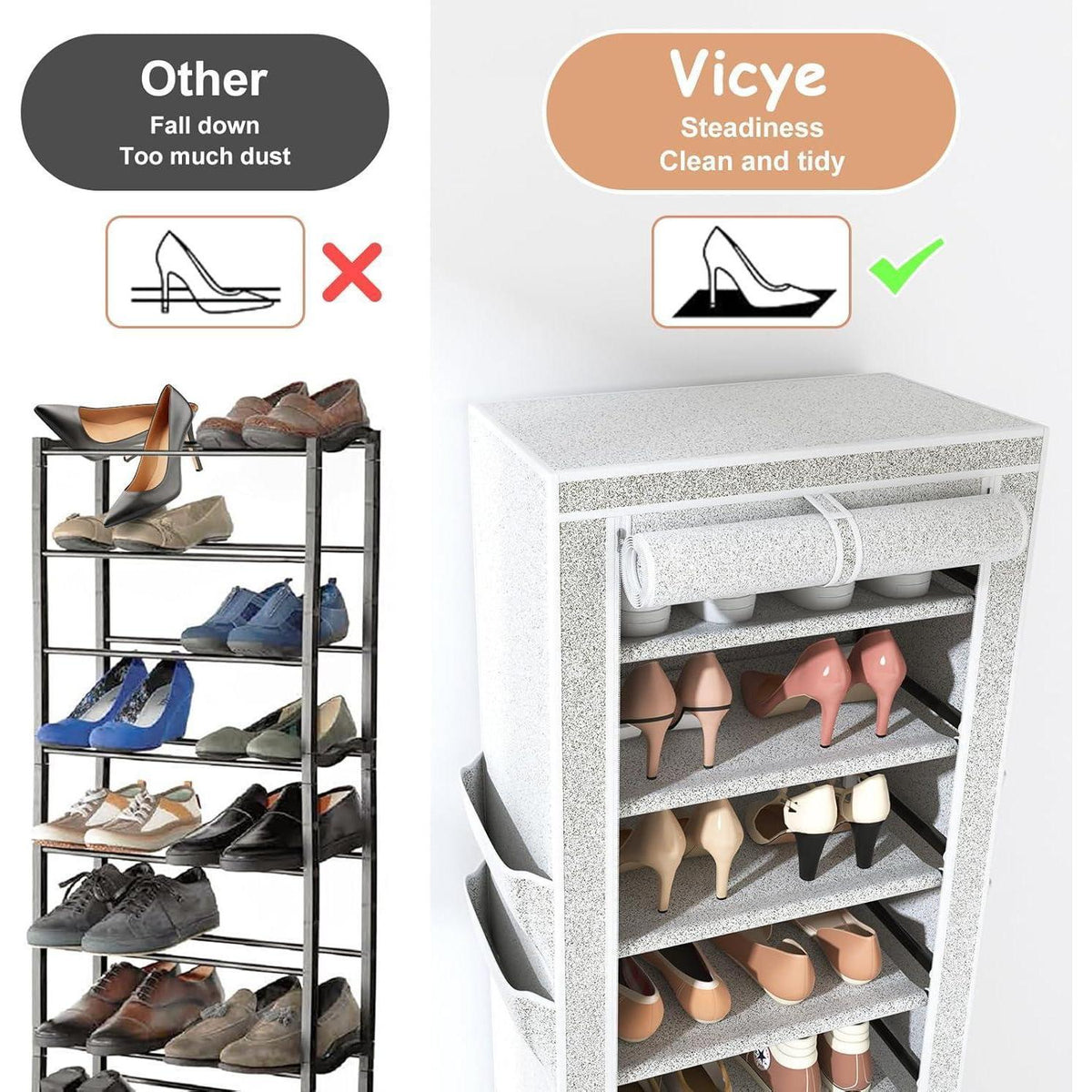 Schuhregal 11 Ebenen – Platzsparend & Staubdicht