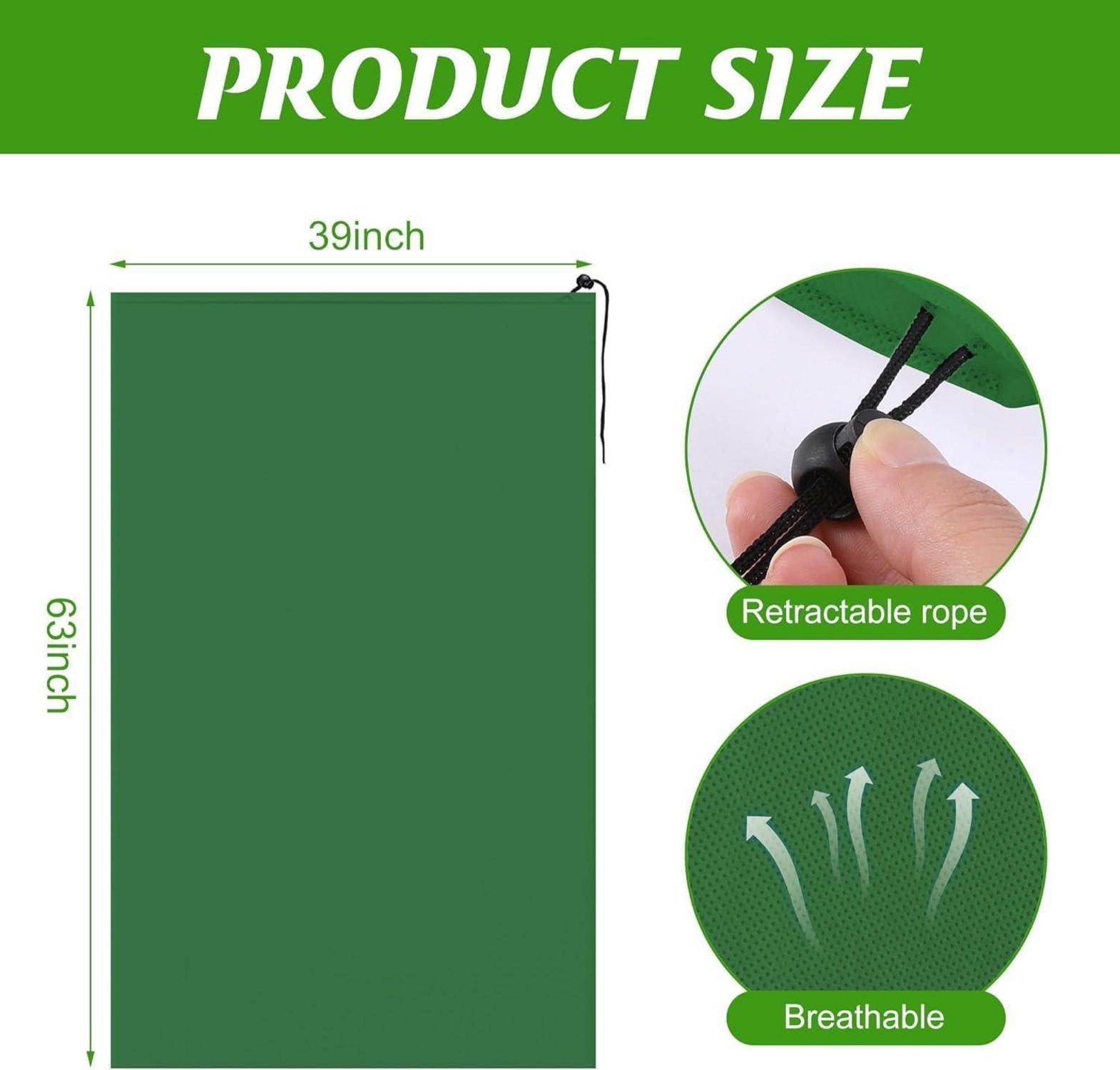 2er Set grüne Frostschutzbeutel 160x100cm für Pflanzen, mit